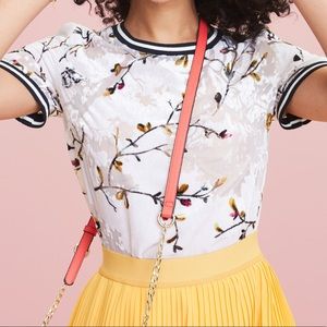 Target: A New Day Sheer Floral Short Sleeved Shirt (Size M)